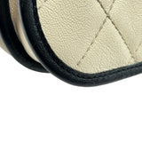 シャネル CHANEL マトラッセ ミニフラップショルダー 31番台 アイボリー/ブラック ゴールド金具 キャビアスキン レディース ショルダーバッグ
