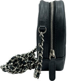 シャネル CHANEL マトラッセラウンドチェーンショルダー A70657 26番台 ネイビー シルバー金具 キャビアスキン レディース ショルダーバッグ