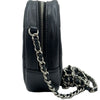 シャネル CHANEL マトラッセラウンドチェーンショルダー A70657 26番台 ネイビー シルバー金具 キャビアスキン レディース ショルダーバッグ