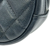 シャネル CHANEL マトラッセラウンドチェーンショルダー A70657 26番台 ネイビー シルバー金具 キャビアスキン レディース ショルダーバッグ