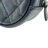 シャネル CHANEL マトラッセラウンドチェーンショルダー A70657 26番台 ネイビー シルバー金具 キャビアスキン レディース ショルダーバッグ