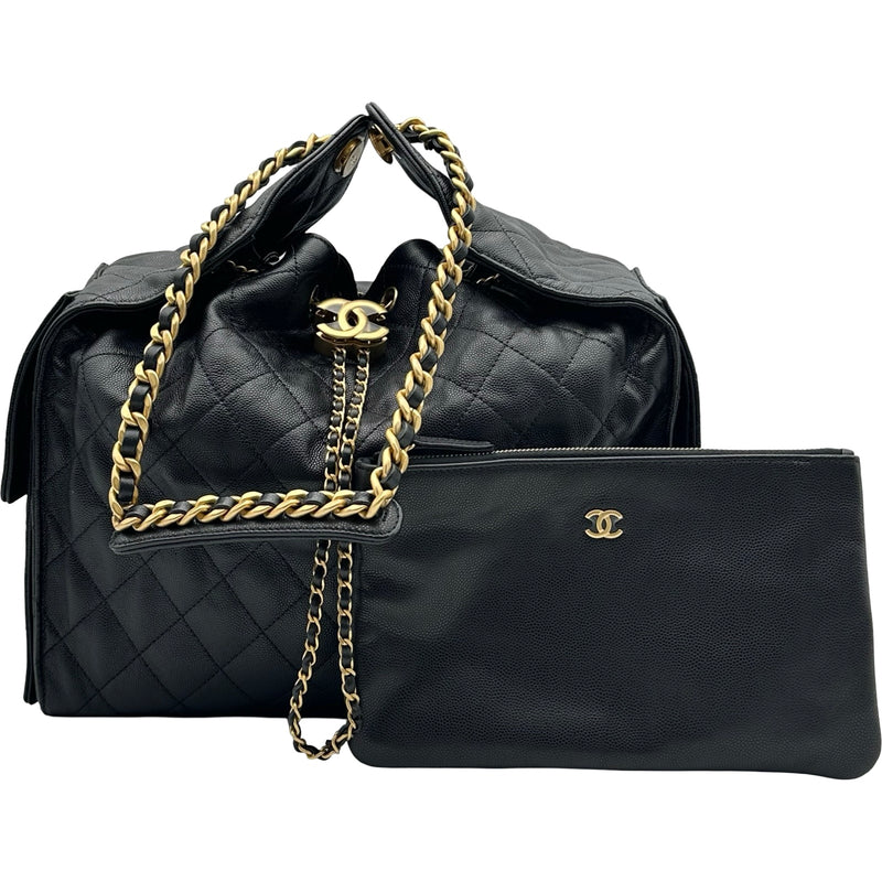 CHANEL25バックノベルティ キャビアスキン バックパック ショルダーバック シャネル CHANEL CHANEL25 ミディアムバッグ AS5311 ブラック ゴールド