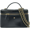 シャネル CHANEL トップハンドルバニティチェーンショルダー AP5195 ブラック ゴールド金具 リザード型押し レディース ショルダーバッグ