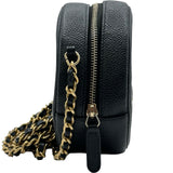 シャネル CHANEL CCフィリグリーラウンド チェーンショルダー AP0365 27番台 ブラック ゴールド金具 キャビアスキン レディース ショルダーバッグ