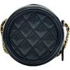 シャネル CHANEL CCフィリグリーラウンド チェーンショルダー AP0365 27番台 ブラック ゴールド金具 キャビアスキン レディース ショルダーバッグ