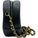 シャネル CHANEL CCフィリグリーラウンド チェーンショルダー AP0365 27番台 ブラック ゴールド金具 キャビアスキン レディース ショルダーバッグ