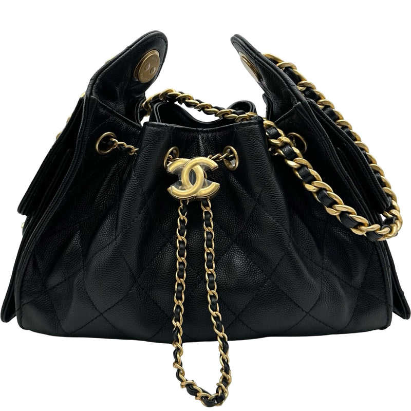 シャネル CHANEL CHANEL25ミニ AS5631 ブラック ゴールド金具 キャビア