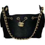 シャネル CHANEL CHANEL25 ミニ AS5631 ブラック ゴールド金具 デニム レディース ショルダーバッグ