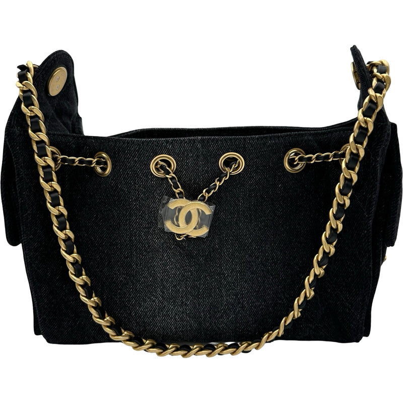 シャネル CHANEL CHANEL25 ミニ AS5631 ブラック ゴールド金具 デニム