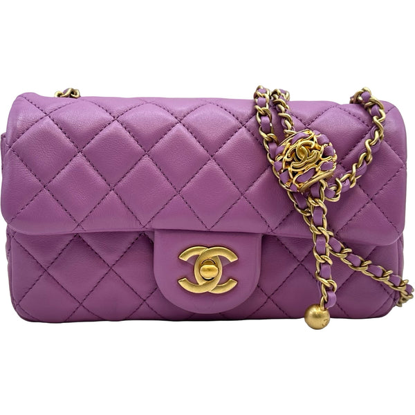 シャネル CHANEL ミニマトラッセ20 A69900 パープル ゴールド金具
