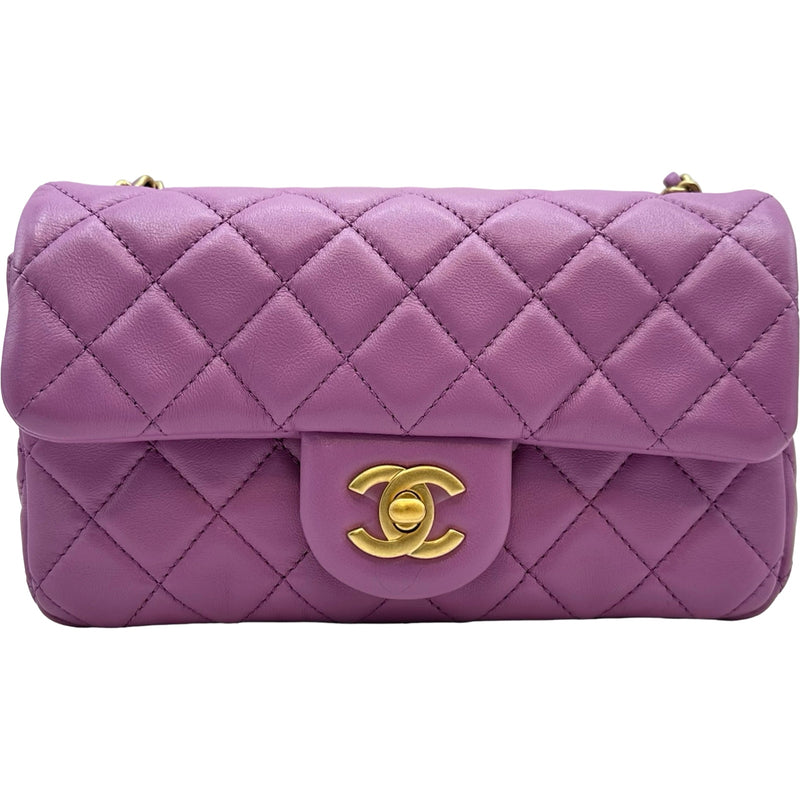 シャネル CHANEL ミニマトラッセ20 A69900 パープル ゴールド金具