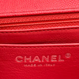 シャネル CHANEL ミニマトラッセ20 A69900 25番台 レッド シルバー金具 キャビアスキン レディース ショルダーバッグ