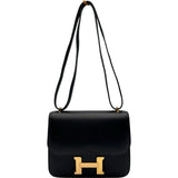 エルメス HERMES コンスタンス3ミニ Z刻印 (2021年製) ブラック ピンクゴールド金具 エヴァーグレイン レディース ショルダーバッグ