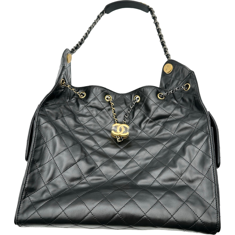 シャネル CHANEL CHANEL25 ミディアム AS5311 ブラック ゴールド金具 
