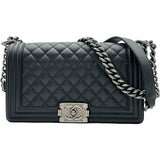 シャネル CHANEL ボーイシャネ25 A67086 ブラック シルバー金具 キャビアスキン レディース ショルダーバッグ