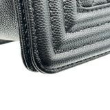 シャネル CHANEL ボーイシャネ25 A67086 ブラック シルバー金具 キャビアスキン レディース ショルダーバッグ
