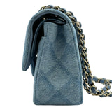 シャネル CHANEL マトラッセ23 A01113 ブルー ゴールド金具 デニム レディース ショルダーバッグ