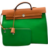 エルメス HERMES エールバッグジップMM □R刻印 バンブー・ナチュラル シルバー金具 トワル・ハンター レディース ショルダーバッグ