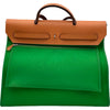 エルメス HERMES エールバッグジップMM □R刻印 バンブー・ナチュラル シルバー金具 トワル・ハンター レディース ショルダーバッグ