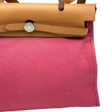 エルメス HERMES エールバッグジップPM □Q刻印 ナチュラル・ピンク シルバー金具 トワル・ハンター レディース ショルダーバッグ