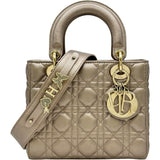 クリスチャン・ディオール Christian Dior レディディオール スモール シルバー系/ゴールド金具 ラムスキン レディース ハンドバッグ