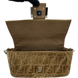 フェンディ FENDI マンマバケット 8BR600 ブラウン/シルバー金具 ベロア レディース ショルダーバッグ