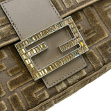 フェンディ FENDI マンマバケット 8BR600 ブラウン/シルバー金具 ベロア レディース ショルダーバッグ