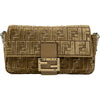 フェンディ FENDI マンマバケット 8BR600 ブラウン/シルバー金具 ベロア レディース ショルダーバッグ