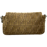 フェンディ FENDI マンマバケット 8BR600 ブラウン/シルバー金具 ベロア レディース ショルダーバッグ