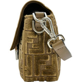 フェンディ FENDI マンマバケット 8BR600 ブラウン/シルバー金具 ベロア レディース ショルダーバッグ