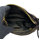 プラダ PRADA トライアングルロゴショルダー 1N204X ブラウン系/ゴールド金具 ベロア レディース ショルダーバッグ