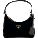 プラダ PRADA トライアングルロゴショルダー 1N204X ブラウン系/ゴールド金具 ベロア レディース ショルダーバッグ