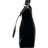 プラダ PRADA トライアングルロゴショルダー 1N204X ブラウン系/ゴールド金具 ベロア レディース ショルダーバッグ