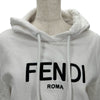 フェンディ FENDI ロゴ刺繍クロップドパーカー FS7516 ホワイト コットン レディース パーカー