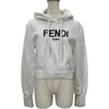 フェンディ FENDI ロゴ刺繍クロップドパーカー FS7516 ホワイト コットン レディース パーカー
