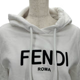 フェンディ FENDI ロゴ刺繍クロップドパーカー FS7516 ホワイト コットン レディース パーカー