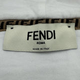 フェンディ FENDI ロゴ刺繍クロップドパーカー FS7516 ホワイト コットン レディース パーカー
