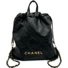 シャネル CHANEL CHANEL22 バックパック AS3859 ブラック/ゴールド金具 シャイニーカーフ レディース リュック・デイパック