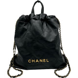 シャネル CHANEL CHANEL22 バックパック AS3859 ブラック/ゴールド金具 シャイニーカーフ レディース リュック・デイパック