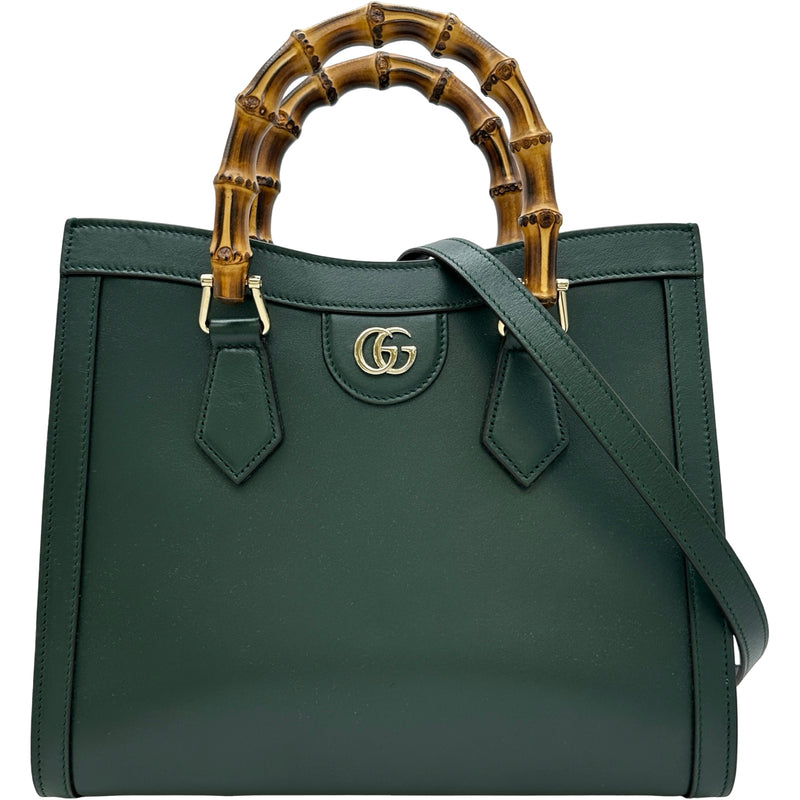 GUCCI グッチ　トートバッグ　GG柄　ショルダートート　ダークグリーン グッチ GUCCI ダイアナミディアムトートバッグ 853226 グリーン