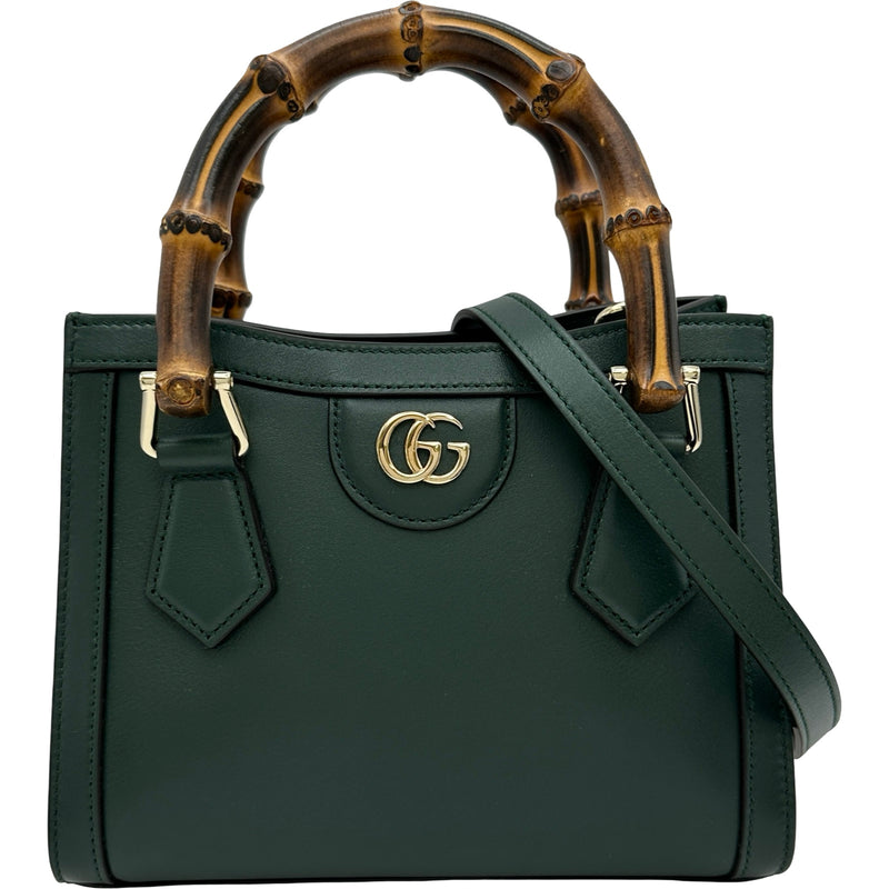 GUCCI グッチ　トートバッグ　GG柄　ショルダートート　ダークグリーン グッチ GUCCI ダイアナスモールトートバッグ 832936 グリーン/ゴールド