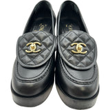 シャネル CHANEL ココマークターンロックマトラッセローファー G46692 ブラック レザー レディース ローファー