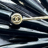シャネル CHANEL フラワーモチーフブローチ ブラック レジン/ゴールドメッキ アクセサリー