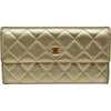 シャネル CHANEL マトラッセロングウォレット A50096 18番台 ゴールド ゴールド金具 ラムスキン レディース 長財布