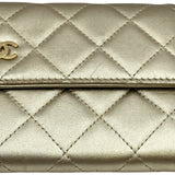 シャネル CHANEL マトラッセロングウォレット A50096 18番台 ゴールド ゴールド金具 ラムスキン レディース 長財布