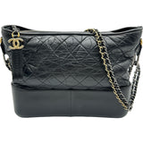 シャネル CHANEL ガブリエルドゥシャネルホーボーミディアム A93824 24番台 ブラック シルバー金具/ゴールド金具 エイジドカーフ レディース ショルダーバッグ