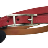 エルメス HERMES ビーアピドゥブルトゥールブレスレット ルージュヴィフ シルバー金具 スイフト アクセサリー