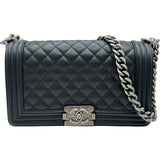 シャネル CHANEL ボーイシャネル25 A67086 ブラック シルバー金具 キャビアスキン レディース ショルダーバッグ