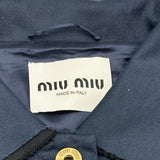 ミュウミュウ miu miu ロゴパッチカットオフコットンジャケット ML1063 ネイビー コットン レディース その他アウター