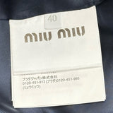 ミュウミュウ miu miu ロゴパッチカットオフコットンジャケット ML1063 ネイビー コットン レディース その他アウター